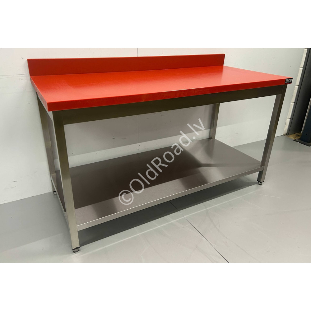 Workbench Premium-line 160 cm with polyethylene PE cutting surface Stainless steel HCB