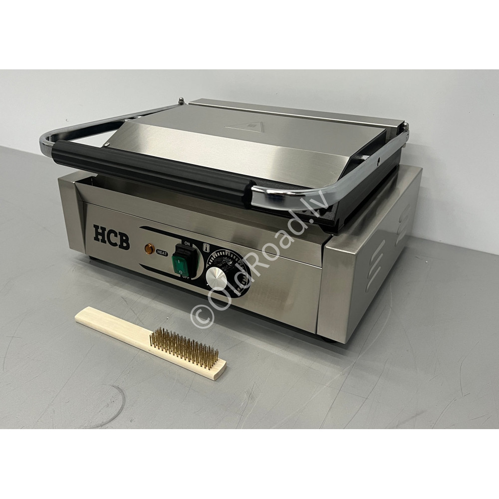 Contact grill Panini grill with grooved edge 230 V Stainless steel HCB