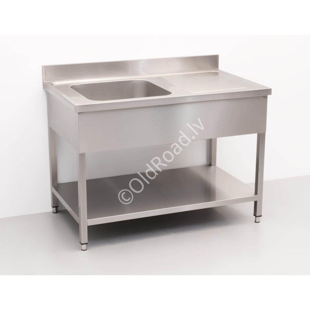 Sink, left side, 120 x 70 cm HCB Stainless steel
