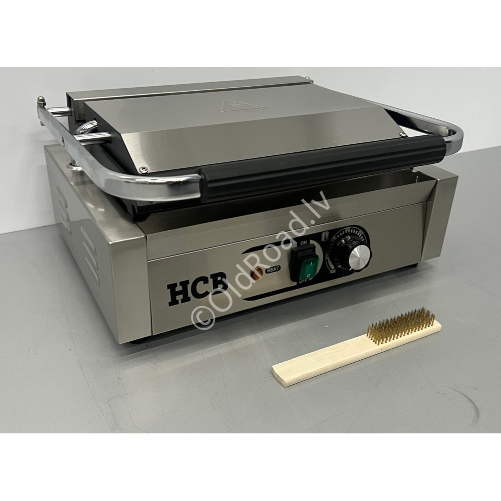 Contact grill Panini grill with grooved edge 230 V Stainless steel HCB