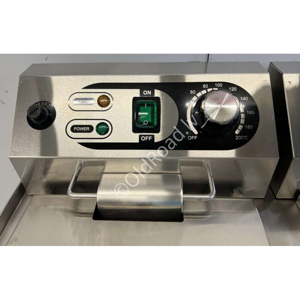Stainless steel double fryer, 2 x 8.5 liters